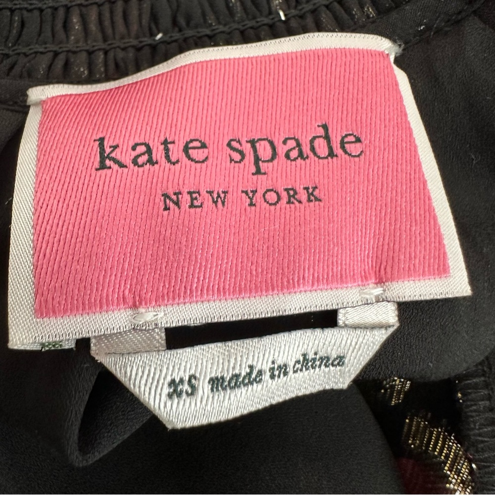 Kate Spade mini dress metallic black Rose Garden retro cottage Fairy coquette - Picture 11 of 13